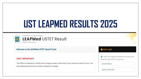 ust leapmed results|Home .